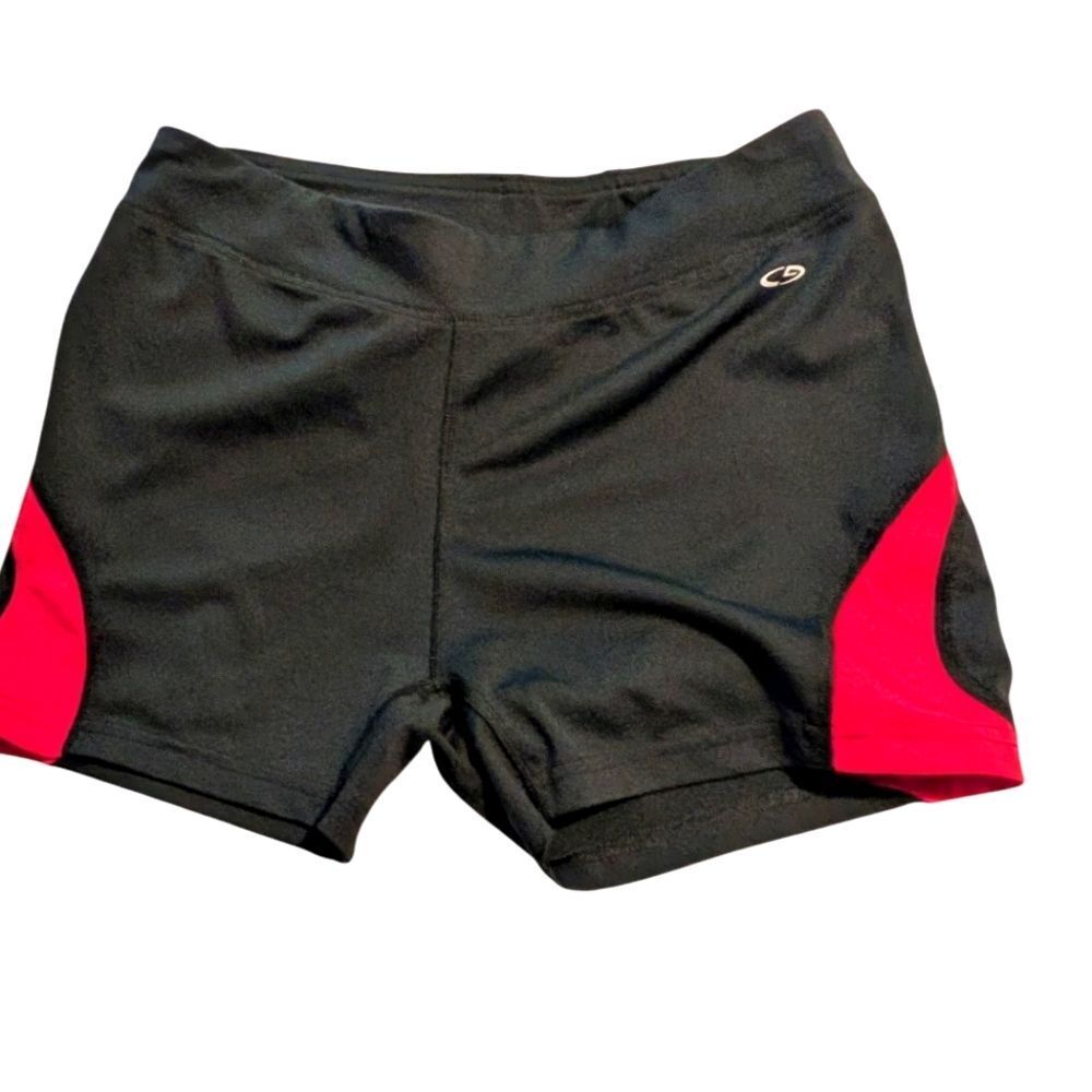LADIES WOMENS CHAMPION GYM ATHLETIC BLACK‎ WITH PINK STRIPES SHORTS SIZE Medium